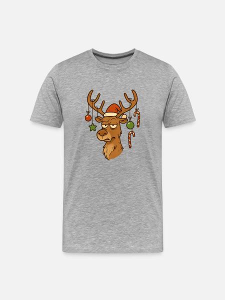 Weihnachten Rudolf Merry Christmas - Men's Premium Organic T-Shirt - heather grey