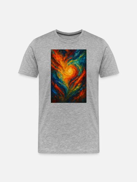 Chromatic Vortex Abstract Fire - Men's Premium Organic T-Shirt - heather grey