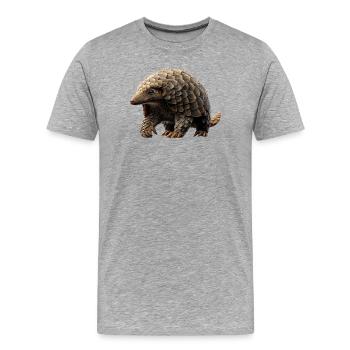 Pangolin Pangolin Pomme de pin Pangolins - T-shirt bio Premium Homme - gris chiné - Devant - Damien (186cm)