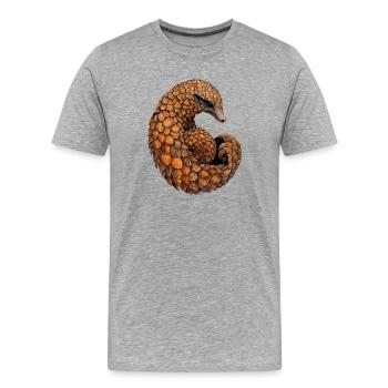 Pangolin Pangolin Pomme de pin Pangolins - T-shirt bio Premium Homme - gris chiné - Devant - Damien (186cm)