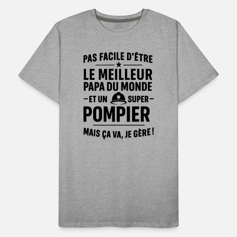 Pompier – Super Papa Pompier T-shirt bio Premium Homme
