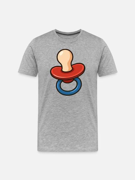 Pacifier Cartoon Baby Toy - Men's Premium Organic T-Shirt - heather grey