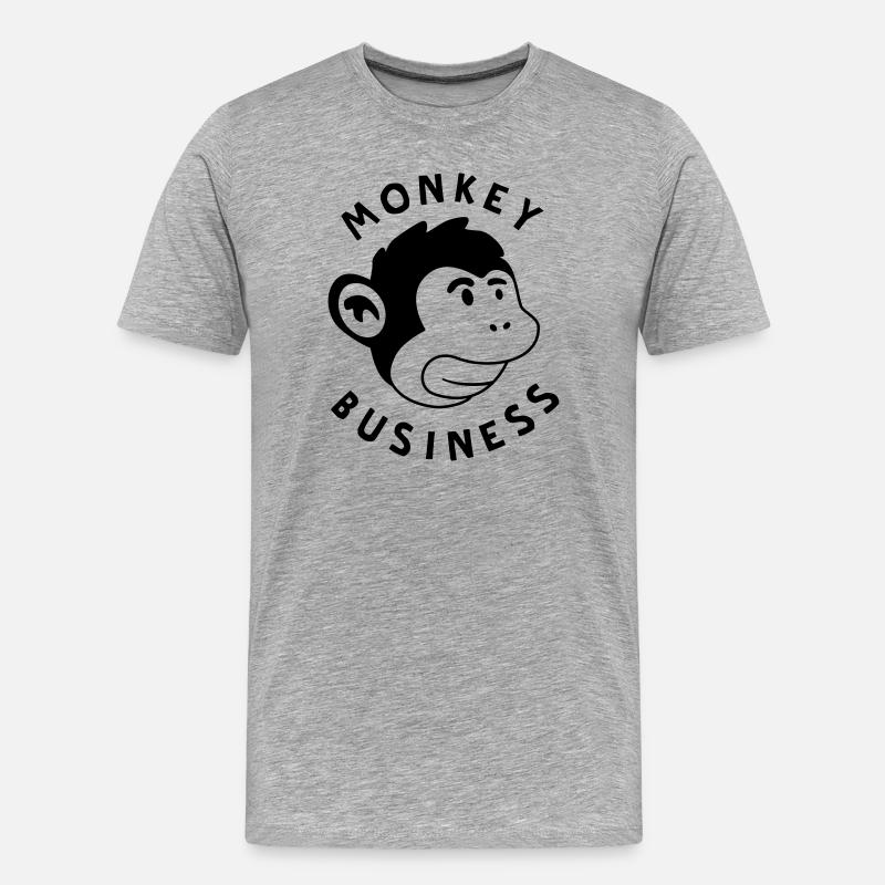Monkey Business – Affenstarkes Graffiti Jungle - Männer Premium Bio T-Shirt - Grau meliert