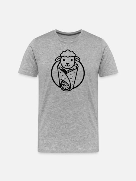 Lamm-Döner | Reduzierter Fleischkonsum - Männer Premium Bio T-Shirt - Grau meliert