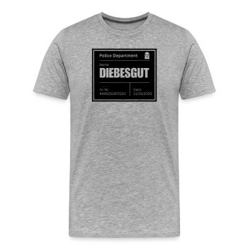 Photo d’identité judiciaire - T-shirt bio Premium Homme - gris chiné - Devant - Damien (186cm)