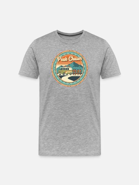 Peak Chaser Retro Adventure - Men's Premium Organic T-Shirt - heather grey