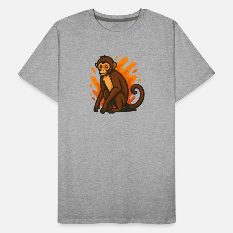 Spider Monkey in Flaming Aura Men's Premium Organic T-Shirt