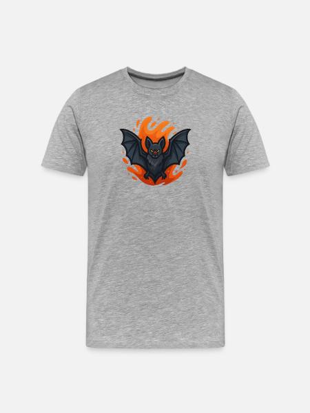Vampire Bat Emblem - Men's Premium Organic T-Shirt - heather grey