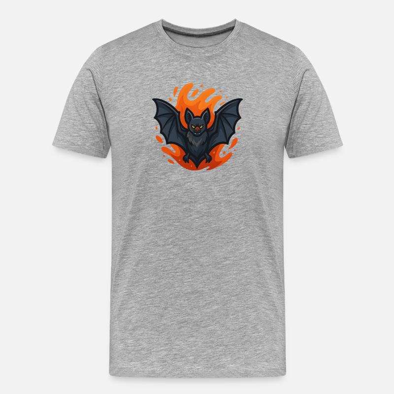 Vampirfledermaus Emblem - Männer Premium Bio T-Shirt - Grau meliert