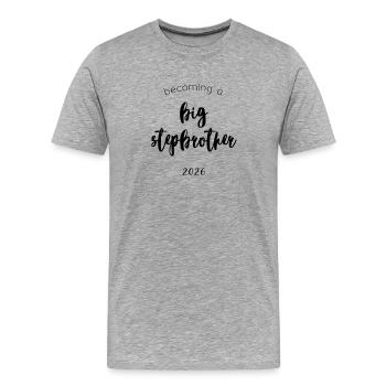 Soon big stepbrother 2026 - Men's Premium Organic T-Shirt - heather grey - Front - Damien (186cm)