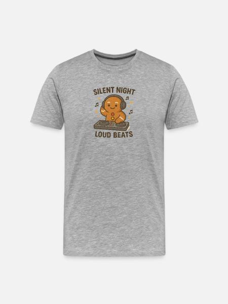 Silence Night Beats forts - T-shirt bio Premium Homme - gris chiné