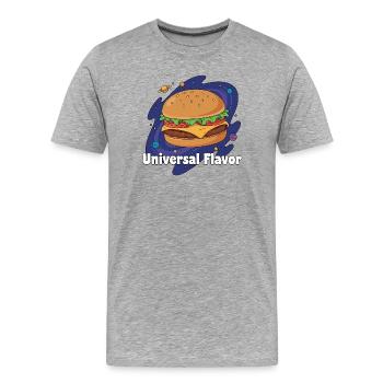 Kosmos Hamburger Universal Geschmack - Männer Premium Bio T-Shirt - Grau meliert - Vorne - Damien (186cm)