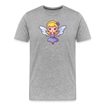 Fée Doux Bébé Conte de Fées - T-shirt bio Premium Homme - gris chiné - Devant - Damien (186cm)