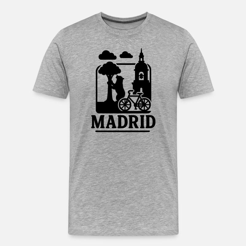 madrid wahrzeichen - Männer Premium Bio T-Shirt - Grau meliert