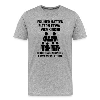 kinder eltern witz - Männer Premium Bio T-Shirt - Grau meliert - Vorne - Damien (186cm)