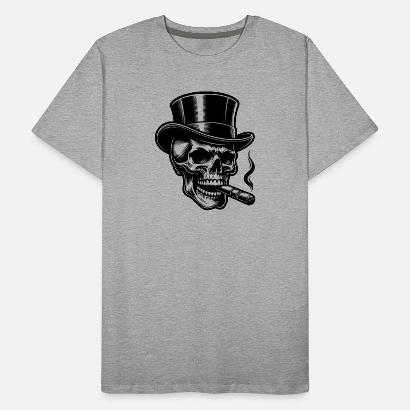 Daring Skull with Elegant Top Hat Men's Premium Organic T-Shirt