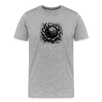 Basketball throw destroys a wall - Men's Premium Organic T-Shirt - heather grey - Front - Damien (186cm)