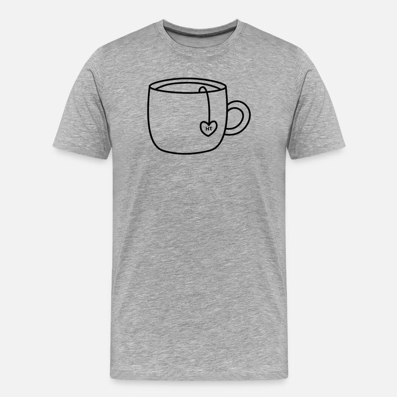 HT-Logo-Tasse_Transparent - Männer Premium Bio T-Shirt - Grau meliert