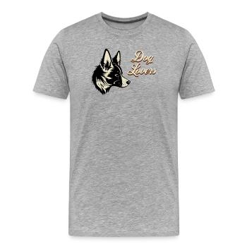 Hundeliebe DogLovers - Männer Premium Bio T-Shirt - Grau meliert - Vorne - Damien (186cm)