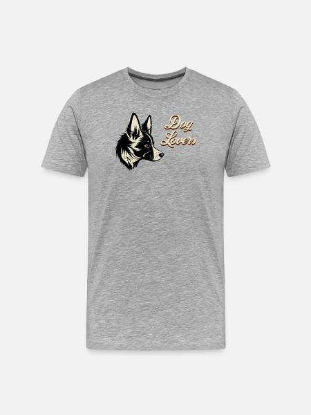 Dog Love DogLovers - Men's Premium Organic T-Shirt - heather grey