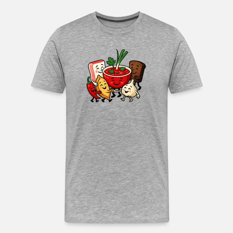 Bunter Borsch Freundschaft - Männer Premium Bio T-Shirt - Grau meliert