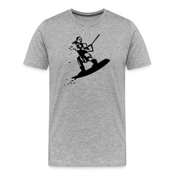 Wakeboard - T-shirt bio Premium Homme - gris chiné - Devant - Damien (186cm)