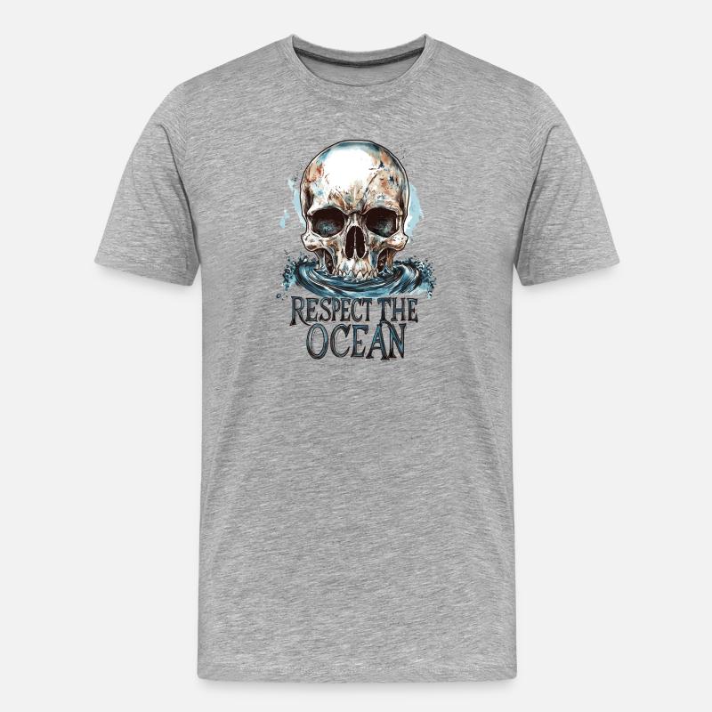 Diver Ocean Respect Dive - Männer Premium Bio T-Shirt - Grau meliert