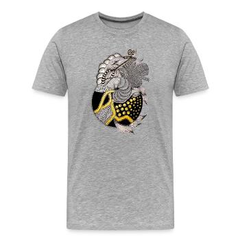 Fischmuster mit goldenem Akzent - Männer Premium Bio T-Shirt - Grau meliert - Vorne - Damien (186cm)