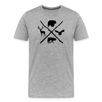 Animal - Men's Premium Organic T-Shirt - heather grey - Front - Damien (186cm)