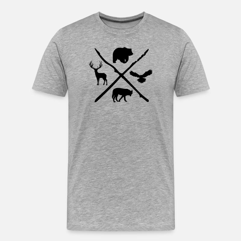 Tier - Männer Premium Bio T-Shirt - Grau meliert