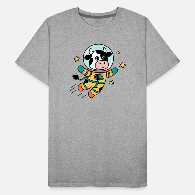 Vache Astronaute dans l'espace T-shirt bio Premium Homme