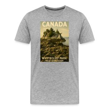 Côte du parc Whytecliff Ouest de Vancouver - T-shirt bio Premium Homme - gris chiné - Devant - Damien (186cm)