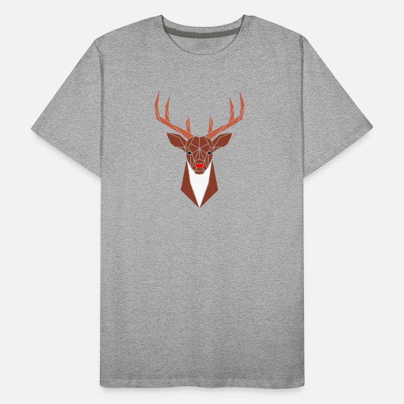 Geometric Deer Head Rudolph Men's Premium Organic T-Shirt
