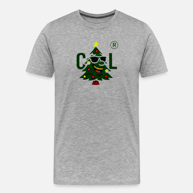 Weihnachtsbaum mit cooler Sonnenbrille - Männer Premium Bio T-Shirt - Grau meliert