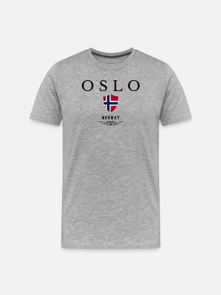 Souvenir Oslo, Oslo Norway - Men's Premium Organic T-Shirt - heather grey