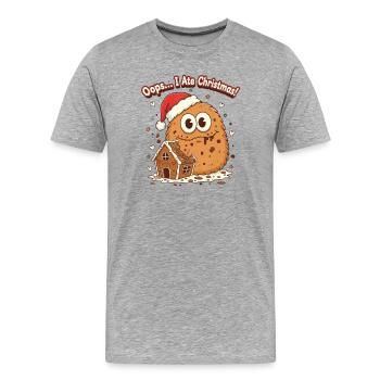 Keksi celebrates Christmas - Men's Premium Organic T-Shirt - heather grey - Front - Damien (186cm)