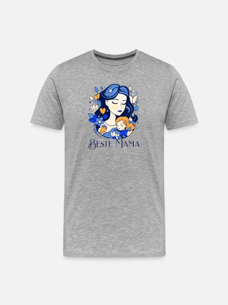 Beste Mama - Männer Premium Bio T-Shirt - Grau meliert