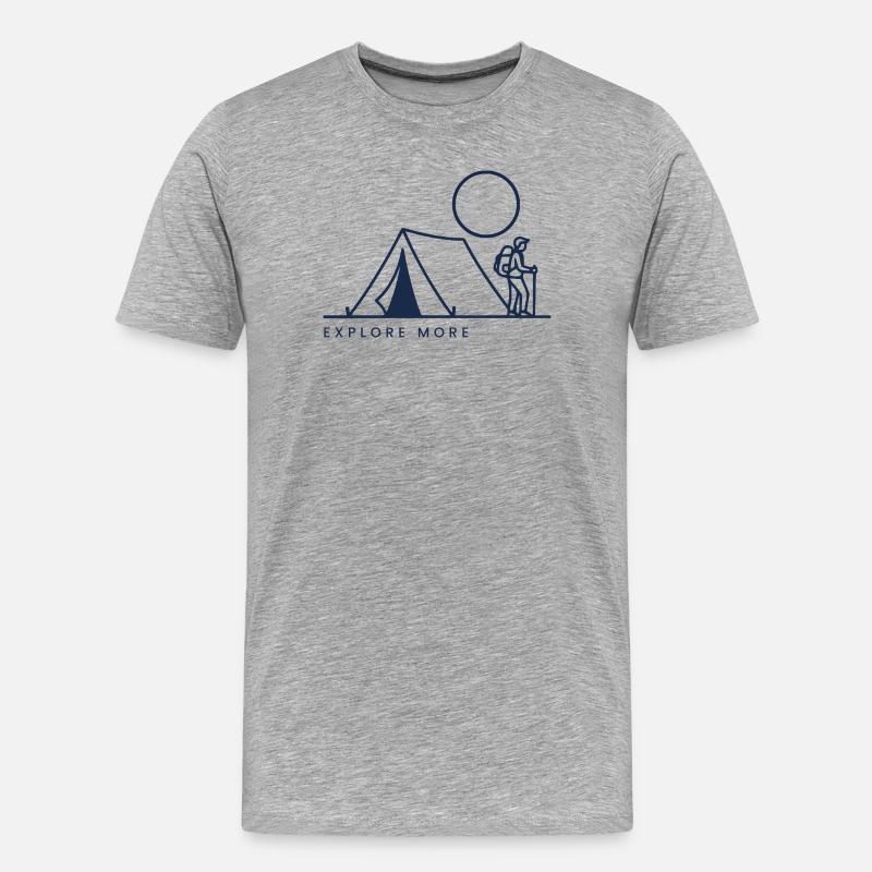 Explore More - Männer Premium Bio T-Shirt - Grau meliert