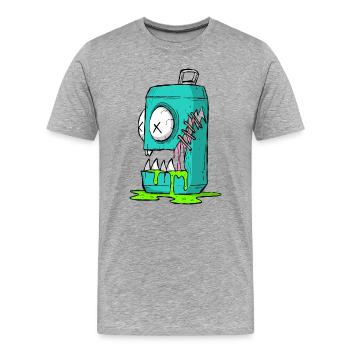 Monster Dose Cartoon Comic - Männer Premium Bio T-Shirt - Grau meliert - Vorne - Damien (186cm)