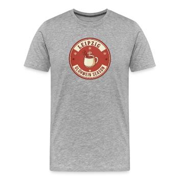 Leipzig Gluhwein Saison - Männer Premium Bio T-Shirt - Grau meliert - Vorne - Damien (186cm)