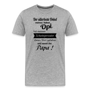 Verwandte m - Männer Premium Bio T-Shirt - Grau meliert - Vorne - Damien (186cm)