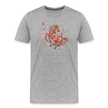 Chinesisches Neujahr der Frauen im Jahr des Pferde - Männer Premium Bio T-Shirt - Grau meliert - Vorne - Damien (186cm)