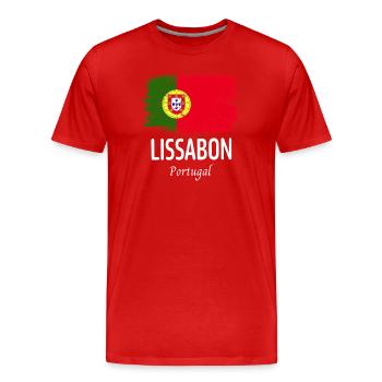 Lissabon - Männer Premium Bio T-Shirt - Rot - Vorne - Damien (186cm)
