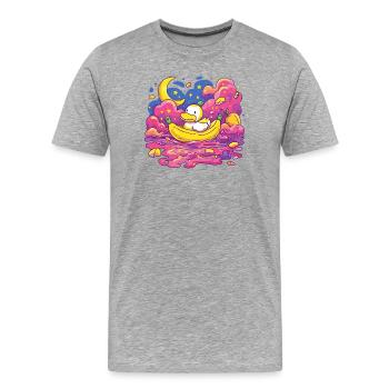 Moonlit Night Ducky on Banana - Men's Premium Organic T-Shirt - heather grey - Front - Damien (186cm)