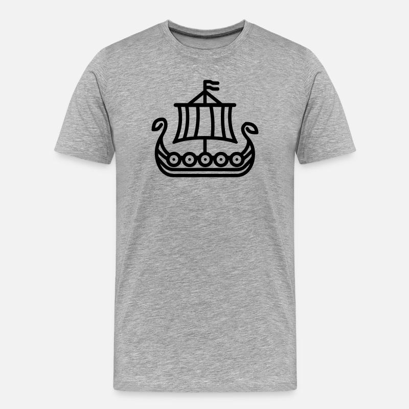 Wikinger - Männer Premium Bio T-Shirt - Grau meliert