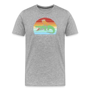 Joyeux anniversaire Capybara Joyeux anniversaire - T-shirt bio Premium Homme - gris chiné - Devant - Damien (186cm)