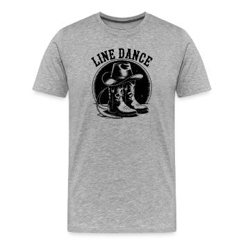 Line Dance Kids Cowboy - Men's Premium Organic T-Shirt - heather grey - Front - Damien (186cm)