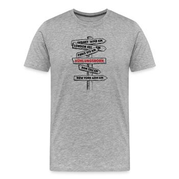 Station baltique Mer Baltique Kühlungsborn Mer Baltique Vacances Plage Mer - T-shirt bio Premium Homme - gris chiné - Devant - Damien (186cm)