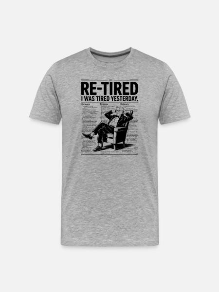 Træt igen. Jeg var træt i går. - Herre Premium T-shirt økologisk - grå meleret