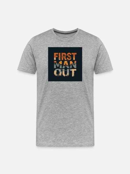 First Man Out Mountain Escape - Men's Premium Organic T-Shirt - heather grey
